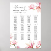 Tableau des sièges de la douche de la mariée de Ma (Devant)