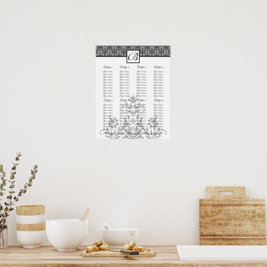 Tableau des sièges de la réception de mariage - Ta (Cuisine)