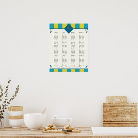 Tableau des sièges de la réception de mariage - Ta (Cuisine)