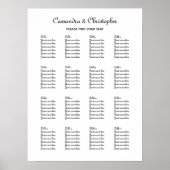 Tableau des sièges de table mariage noir et blanc (Devant)