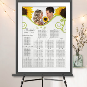 Tableau des sièges de tournesol Numéro de tableau