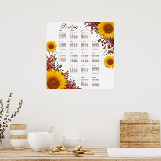 Tableau des sièges des Mariages de tournesol | 35  (Cuisine)