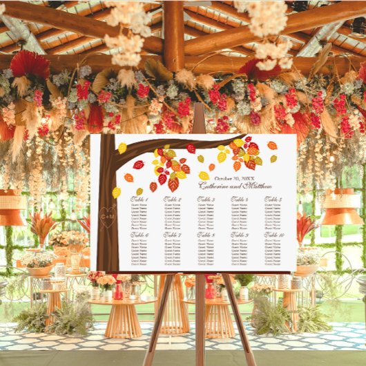 Tableau des sièges des Mariages Feuille en chute d