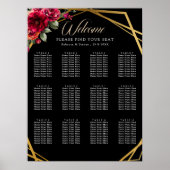 Tableau des sièges mariage rouge noir (Devant)