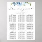 tableau des sièges mariages à fleurs bleu clair (Devant)
