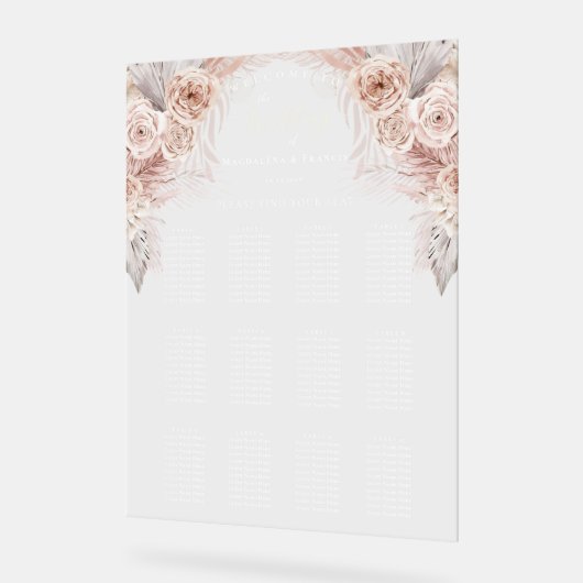 Tableau des sièges mariages Boho (Angle)