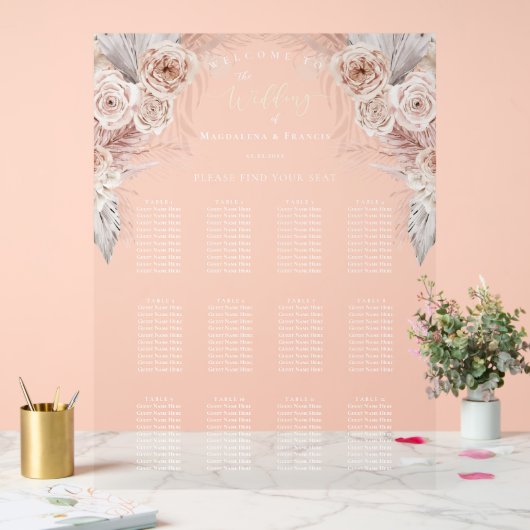 Tableau des sièges mariages Boho (Mariage)