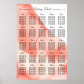 Tableau des sièges Mariages d'aquarelle par numéro (Devant)