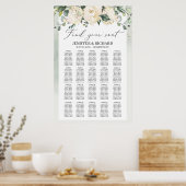 Tableau des sièges mariages de roses blanches boho (Cuisine)