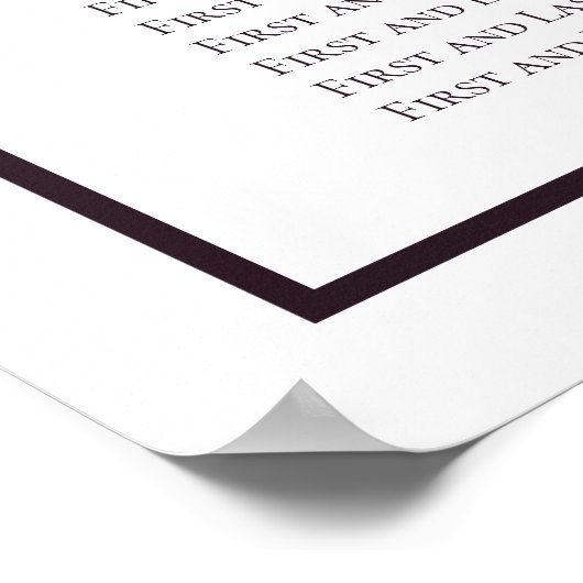 Tableau des sièges Mariages floraux foncés et blan (Coin)