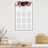 Tableau des sièges Mariages floraux foncés et blan (Cuisine)