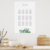 Tableau des sièges mariages, plan de table Vert #1 (Cuisine)