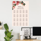 Tableau des sièges mariages rose pâle roses (Bureau à domicile)