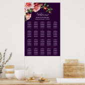 Tableau des sièges mariages rose rose rose foncé m (Cuisine)