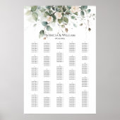 Tableau des sièges mariages verdoyants alphabétiqu (Devant)