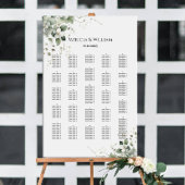 Tableau des sièges mariages verdoyants alphabétiqu