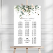 Tableau des sièges mariages verts et rose 8 tables