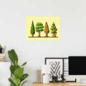tableau des trois arbres sculptés dessin digital (Bureau à domicile)