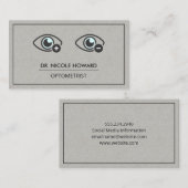 Tableau des yeux | Carte de visite d'équipement Ph (Devant / Derrière)