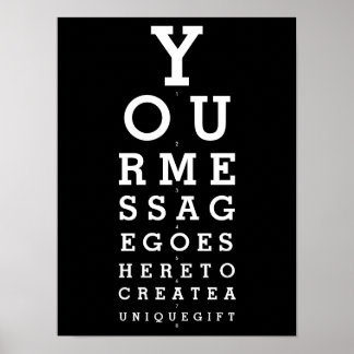 Tableau d'opticien noir et blanc message personnal