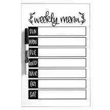 Carte de menu hebdomadaire
