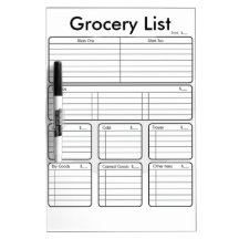 Liste d'épicerie de Sec-Effacement
