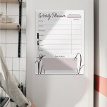 Tableau Effaçable À Sec Moderne floral mauve hebdomadaire planificateur Dr<br><div class="desc">Planificateur hebdomadaire chic et moderne. Design fleur sauvage mauve inspiré du printemps avec espace pour écrire vos plans du lundi au vendredi,  les plans de repas et les rappels.</div>