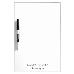 Tableau Effaçable À Sec Nom minimaliste simple noir et blanc