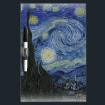 Tableau Effaçable À Sec Nuit étoilée de Vincent van Gogh<br><div class="desc">Nuit étoilée du conseil blanc d'effacement sec de Vincent van Gogh. La nuit étoilée est une peinture par l'artiste néerlandais Vincent van Gogh de courrier-impressionniste. La peinture dépeint la vue en dehors de sa fenêtre de pièce de sanitorium chez la Saint-Rémy-De-Provence en France du sud. Customisez et personnalisez pour faire...</div>