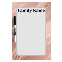 Organiseur en marbre rose doré au nom de famille