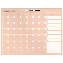 Plan mensuel + repas hebdomadaire, pêche orange