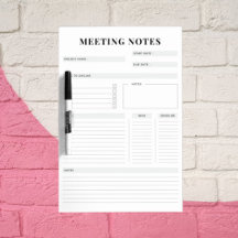 Planificateur de notes de réunion professionnelle 