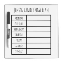 Repas hebdomadaire Plan sec Effacer blanc