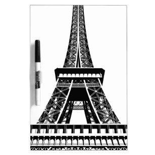 Tableau Effaçable À Sec Tour Eiffel noir blanc Paris France Art