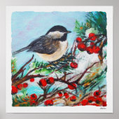 Tableau en chickadee Art Imprimer (Devant)