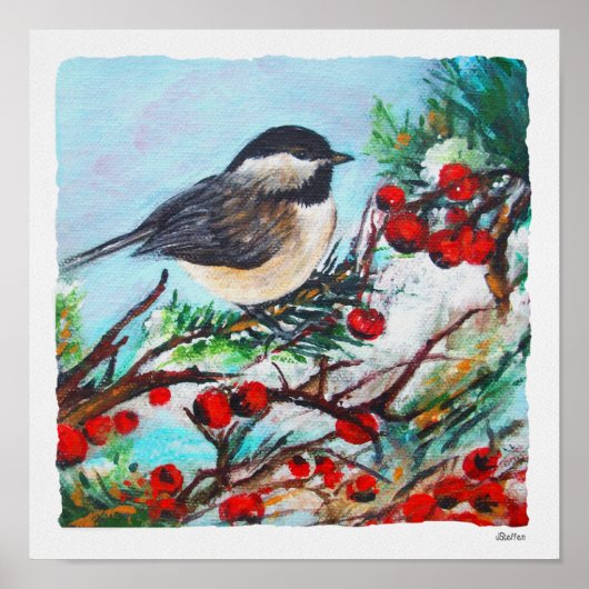 Tableau en chickadee Art Imprimer (Devant)