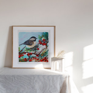 Tableau en chickadee Art Imprimer