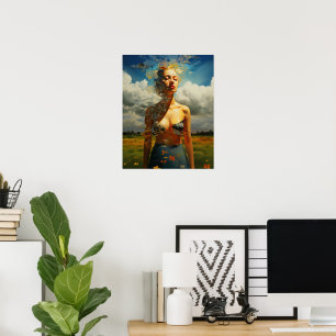 Tableau encadré d'une femme à l'extérieur