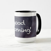 Tableau et craie : Tasse bonjour (Devant droit)