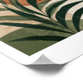 Tableau Feuilles vertes et coucher de soleil  (Coin)