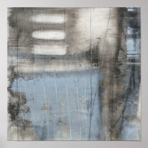 Tableau gris et bleu Abstrait