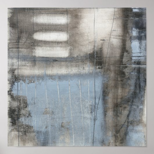 Tableau gris et bleu Abstrait (Devant)