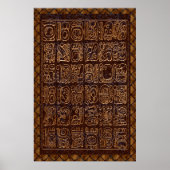 Tableau Hiéroglyphique Maya Foil Folk Art (Devant)