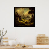 Tableau Imaginaire 2 - Paysage médiéval (Cuisine)