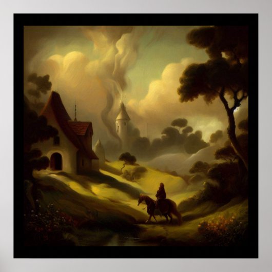 Tableau Imaginaire 2 - Paysage médiéval (Devant)