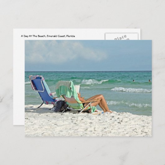 Tableau Impression Détente Sur La Carte Postale Pl (Devant / Derrière)