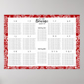 Tableau Inséparable rouge Ordre alphabétique (Devant)