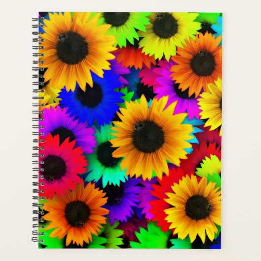 Tableau joyeux de tournesols colorés (Devant)