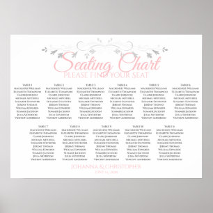 Tableau Mariage 11 rose et gris
