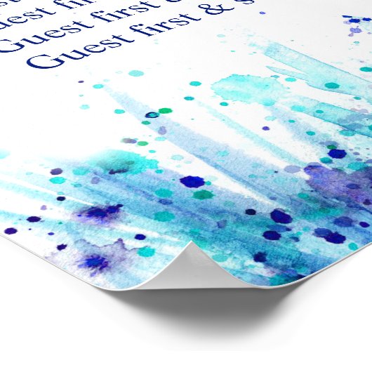 Tableau mariage bleu 1-9 tables (Coin)